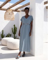 Celeste Embellished Waist Dress light blue