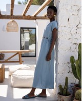 Celeste Embellished Waist Dress light blue