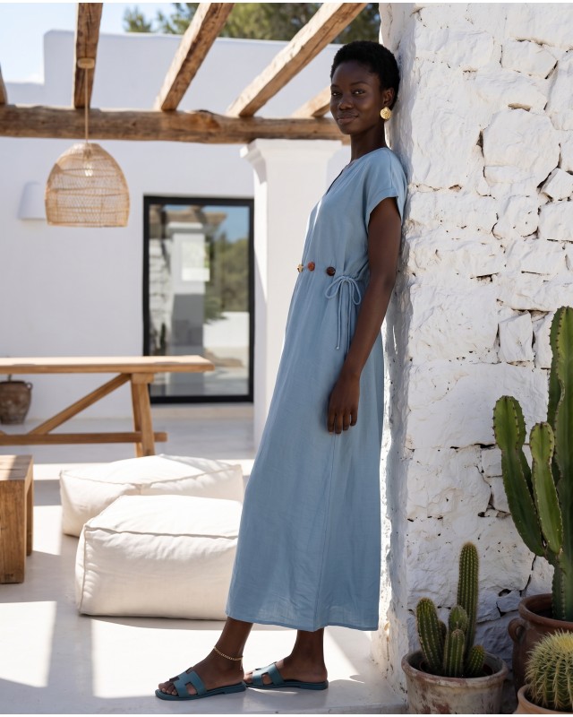 Celeste Embellished Waist Dress light blue