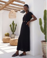 Celeste Embellished Waist Dress black