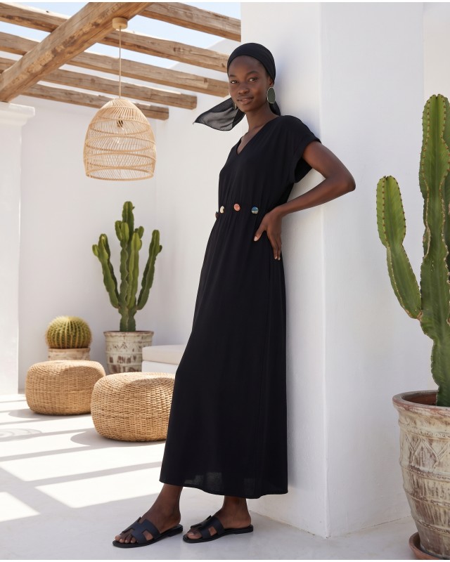 Celeste Embellished Waist Dress black