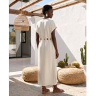 Celeste Embellished Waist Dress white