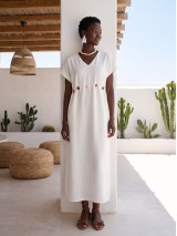 Celeste Embellished Waist Dress white