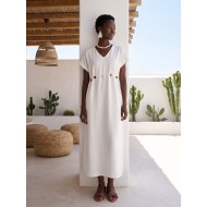 Celeste Embellished Waist Dress white