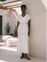 Celeste Embellished Waist Dress white
