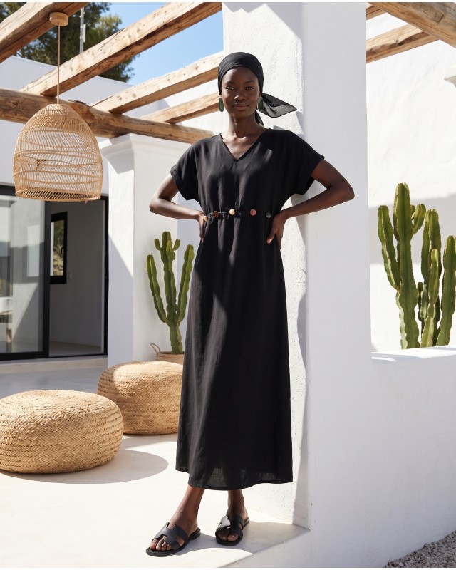 Celeste Embellished Waist Dress black