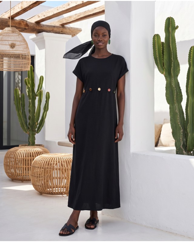 Celeste Embellished Waist Dress black