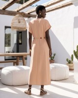 Celeste Embellished Waist Dress beige