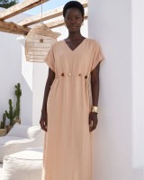 Celeste Embellished Waist Dress beige