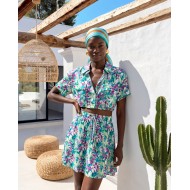 Floral Crop & Skirt Set mint