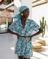 Floral Crop & Skirt Set mint