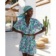 Floral Crop & Skirt Set mint
