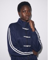 Σετ Suede με Jacket & Παντελόνα με Ρίγες - navy