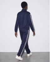 Σετ Suede με Jacket & Παντελόνα με Ρίγες - navy