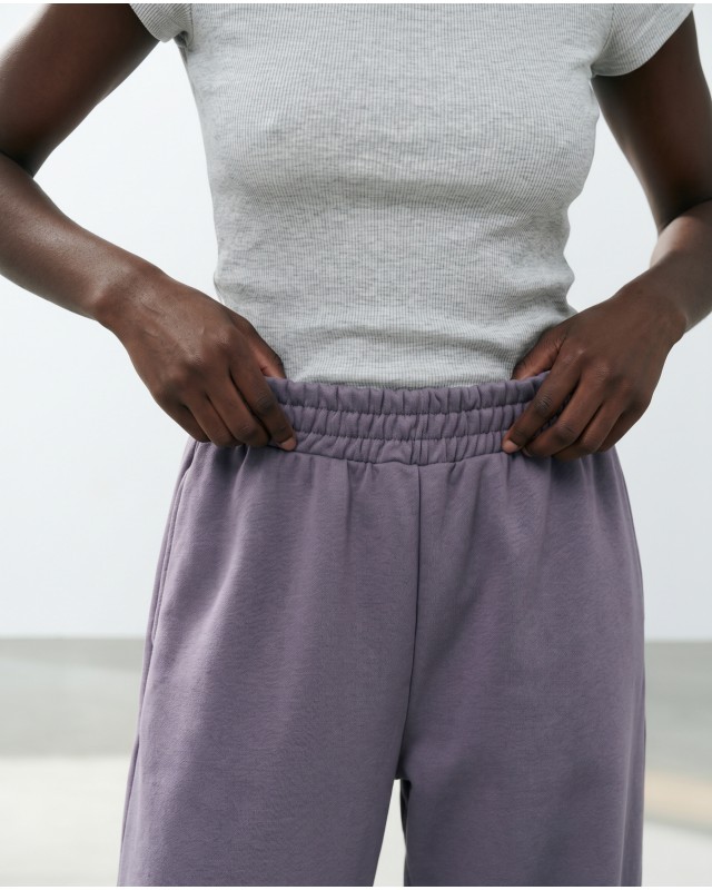 Wide-Leg Sweatpants - purple