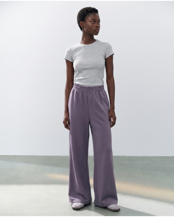 Wide-Leg Sweatpants - Berry