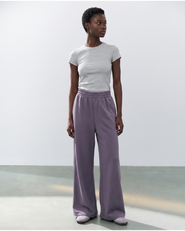 Wide-Leg Sweatpants - purple