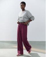 Wide-Leg Sweatpants - Berry