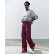 Wide-Leg Sweatpants - Berry