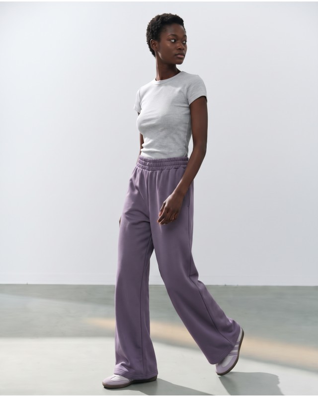 Wide-Leg Sweatpants - purple