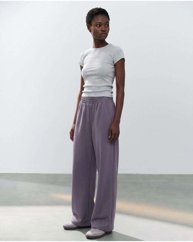 Wide-Leg Sweatpants - purple
