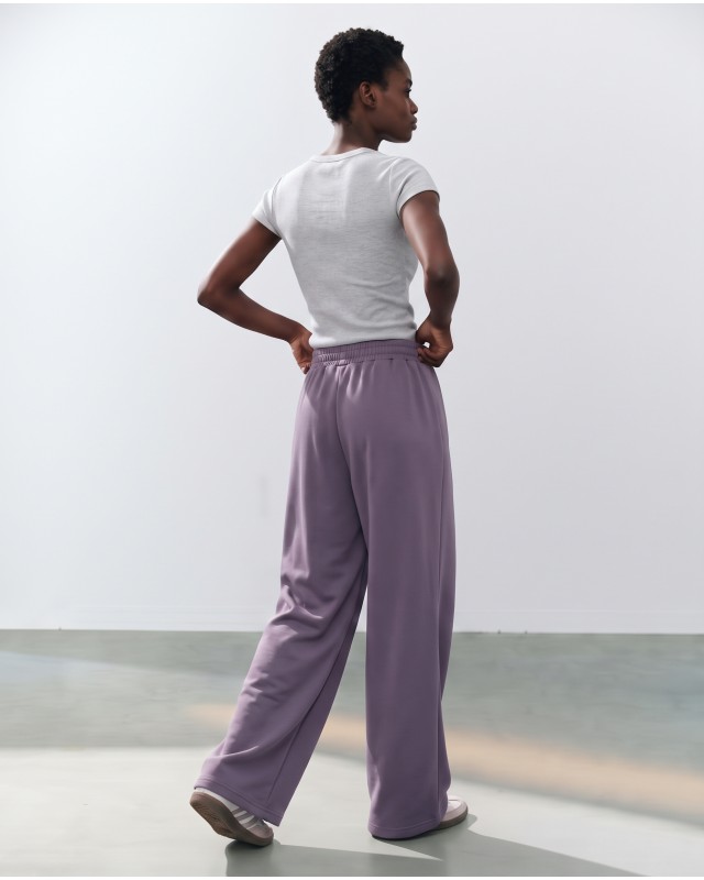 Wide-Leg Sweatpants - purple