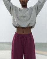 Wide-Leg Sweatpants - Berry