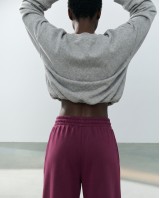 Wide-Leg Sweatpants - Berry