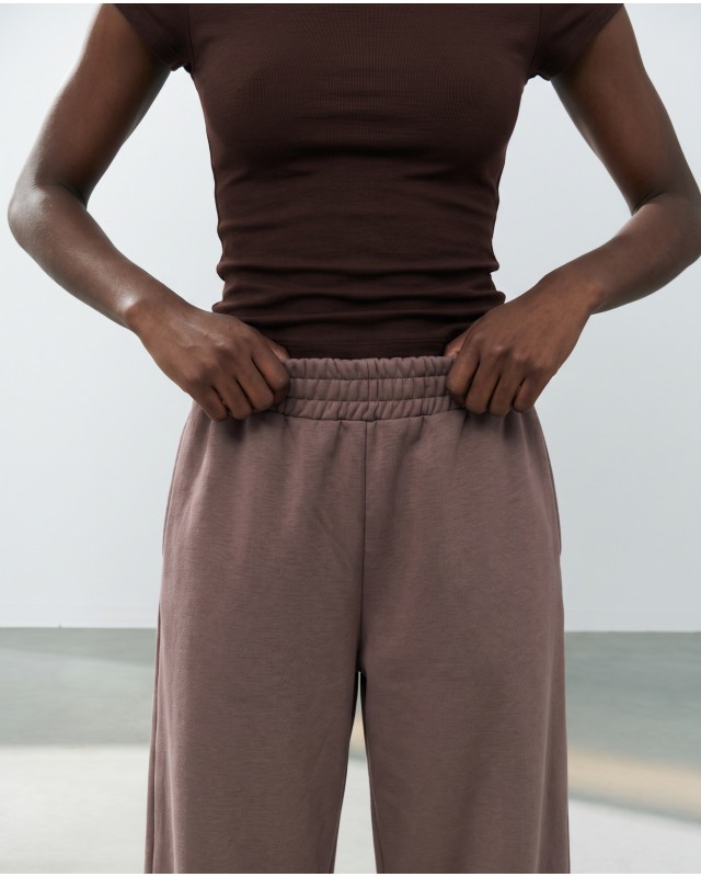 Wide-Leg Sweatpants - Cocoa