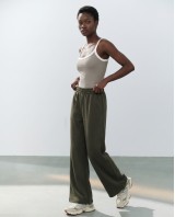 Wide-Leg Sweatpants - Χακί