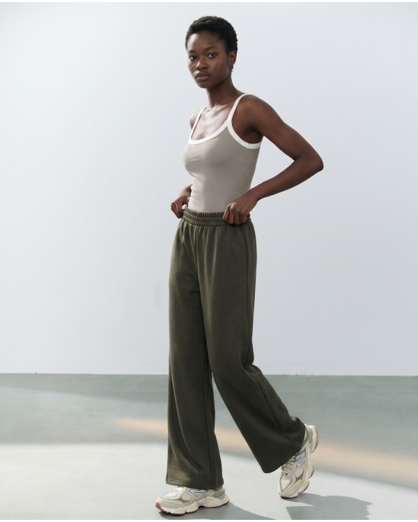 Wide-Leg Sweatpants - Berry