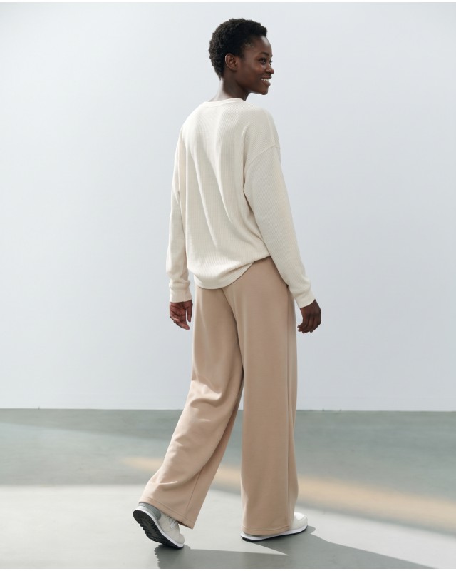 Wide-Leg Sweatpants - beige