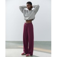 Wide-Leg Sweatpants - Berry