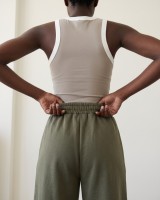 Wide-Leg Sweatpants - Χακί