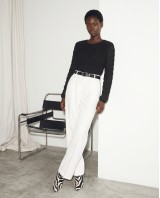 Smocked Long-Sleeve Blouse - black