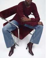 Smocked Long-Sleeve Blouse - burgundy