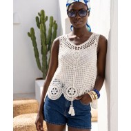 Crochet Crop Top white