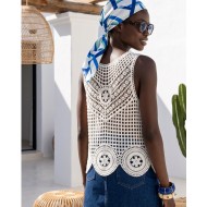 Crochet Crop Top white