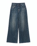 High-Waist Wide-Leg Jeans - Sand-Washed