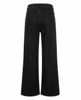 High-Waist Wide-Leg Jeans - Washed Black