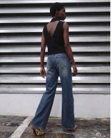 High-Waist Wide-Leg Jeans - Sand-Washed