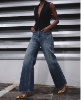High-Waist Wide-Leg Jeans - Sand-Washed