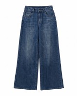 High-Waist Wide-Leg Jeans - Washed blue