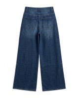High-Waist Wide-Leg Jeans - Washed blue