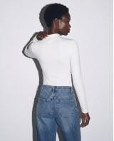 Slim-Fit Κορμάκι με Φερμουάρ και Ραφές Κορσέ - off white