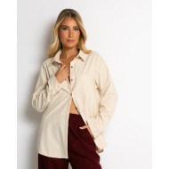 Πουκάμισο μακρυμάνικο κοτλέ μπεζ