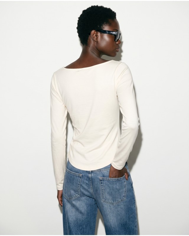 Side Ruched Top - cream