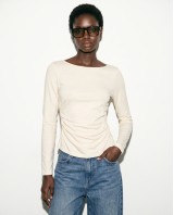 Side Ruched Top - cream