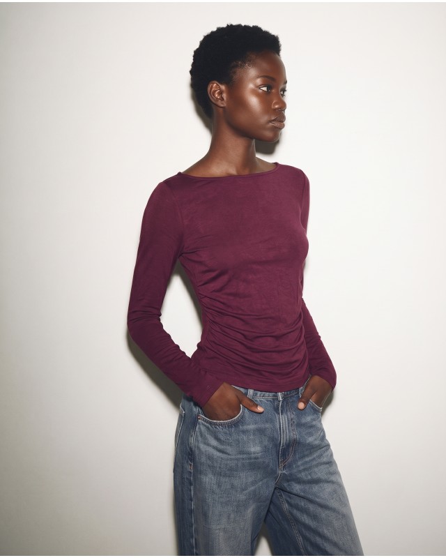 Side Ruched Top - purple