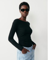 Side Ruched Top - Black